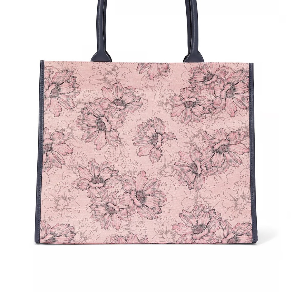 NWT Victoria Secret Floral Tote w/ faux-leather trim/straps - 2024 Spring